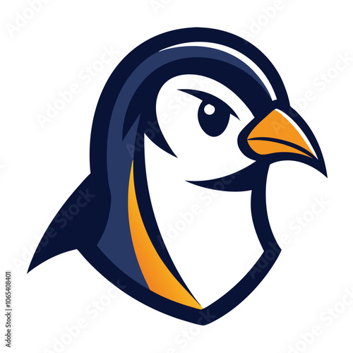 Penguin head mascot logo vector art