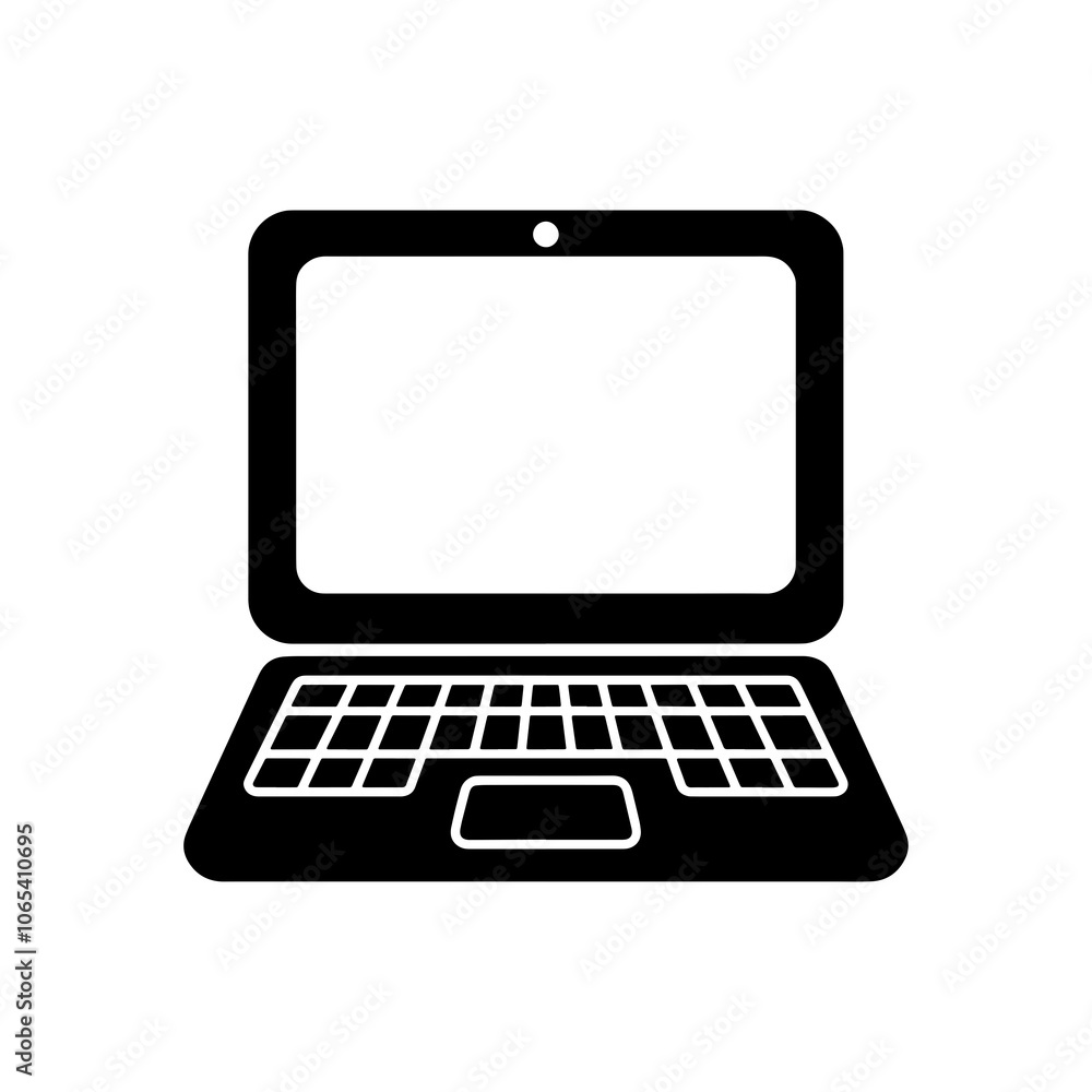 Minimalist laptop icon white background Minimalist laptop icon white background