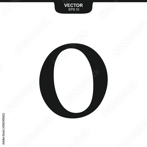 Omicron lowercase symbol, third letter of the Greek alphabet, value of three, finance and mathematics symbol