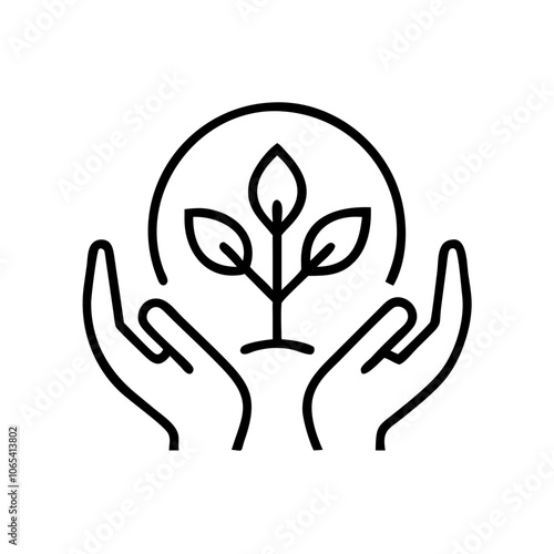 Reforestation icon with modern design and black outline