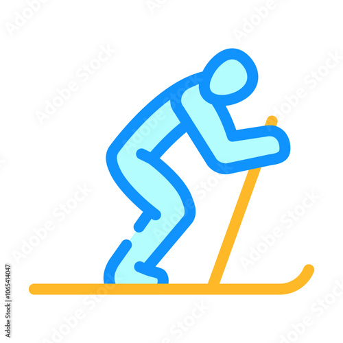 skiing winter sport color icon vector. skiing winter sport sign. isolated symbol illustration