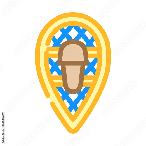 snowshoeing winter sport color icon vector. snowshoeing winter sport sign. isolated symbol illustration