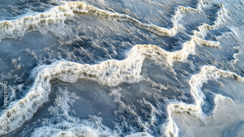 Captivating Drifting Sand Patterns Formed by the Gentle Breeze in an Expanse of Desert photo