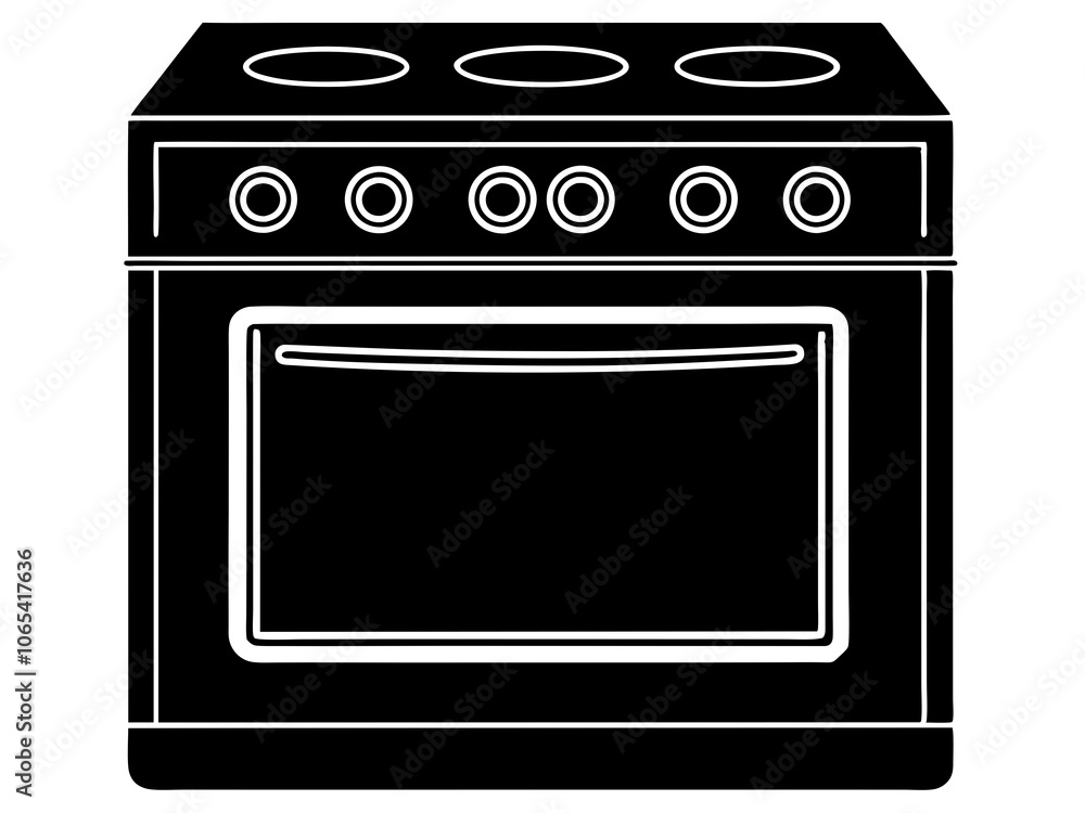 Obraz premium Oven silhouette vector illustration 