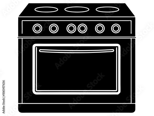 Oven silhouette vector illustration 