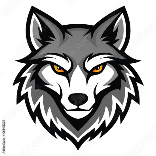 Wolf head mascot logo vector art