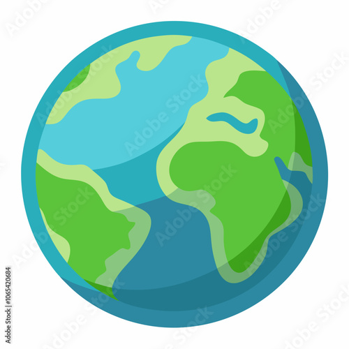 A simple, flat illustration of the Earth, perfect for representing our planet in a playful and minimalist way. Use it for educational projects, environmental campaigns.