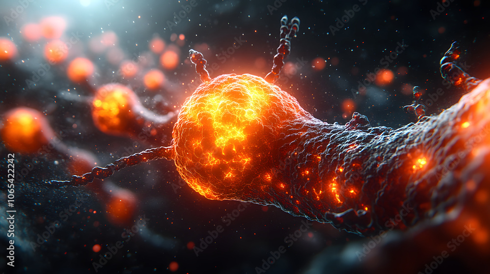 A Microscopic View of a Cell Undergoing Apoptosis, Showing the Nucleus Fragmentation and Detailed Cellular Structures in a High-Resolution Image
A Microscopic View of a Cell Undergoing Apoptosis, Showing the Nucleus Fragmentation and Detailed Cellular Structures in a High-Resolution Image