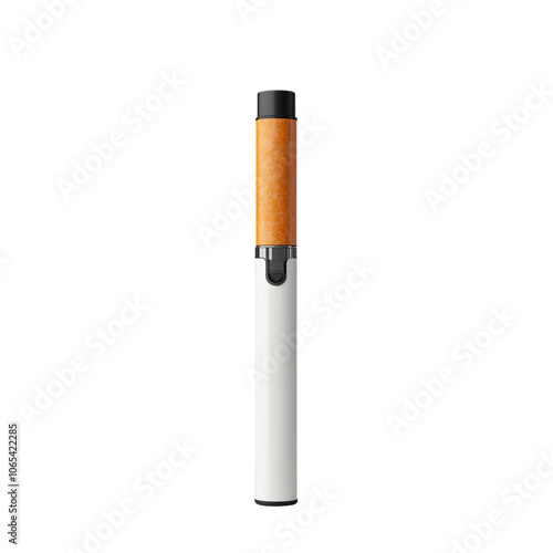 Stylish pen with orange accent and sleek white body design photo