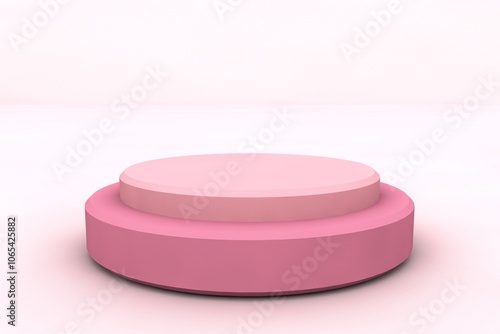 Minimalist blush pink podium with two circular platforms on a soft pastel background. Ideal for showcasing products, presentations, or digital mockups with a delicate, modern look.