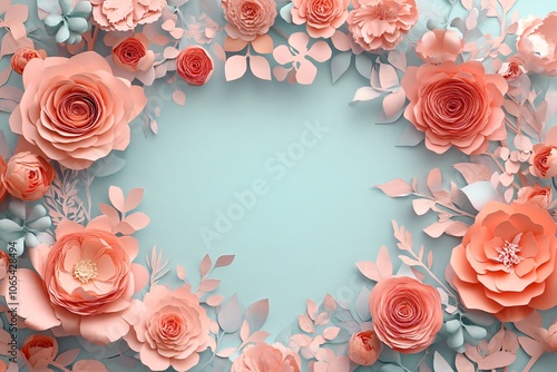 Floral Layered Paper Wreath with Roses