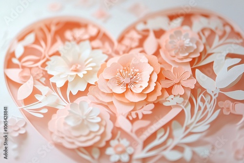 Floral Paper Cut Heart Design