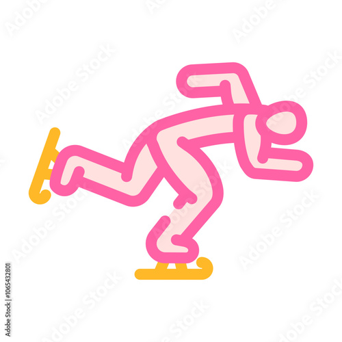 speed skating winter sport color icon vector. speed skating winter sport sign. isolated symbol illustration