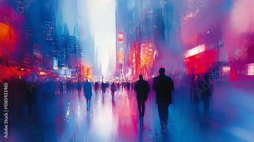 Wallpaper Mural City lights illuminate urban life in motion Torontodigital.ca