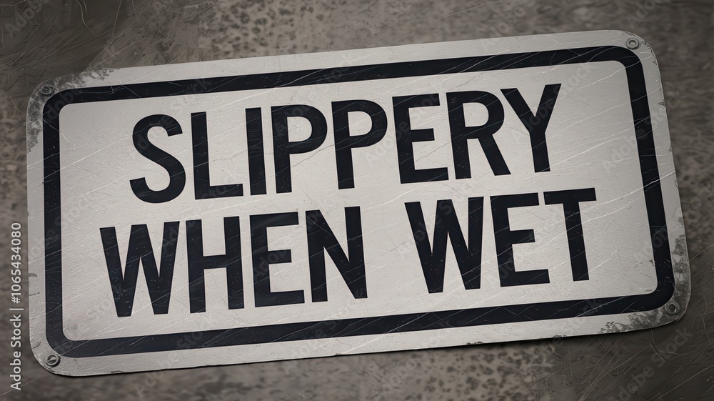 Naklejka premium Warning sign about slippery surfaces.