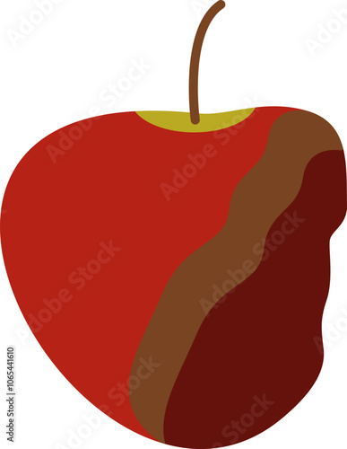 Red Apple with One Big Bite