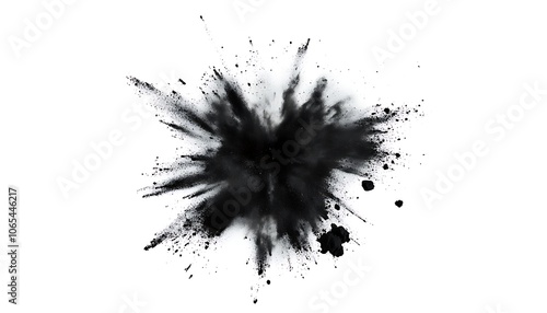 Wallpaper Mural Black Powder Explosion Isolated on White Background Torontodigital.ca