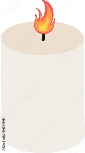 Burning Wax Candle