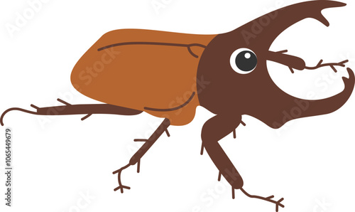 Rhinoceros beetle cartoon insect