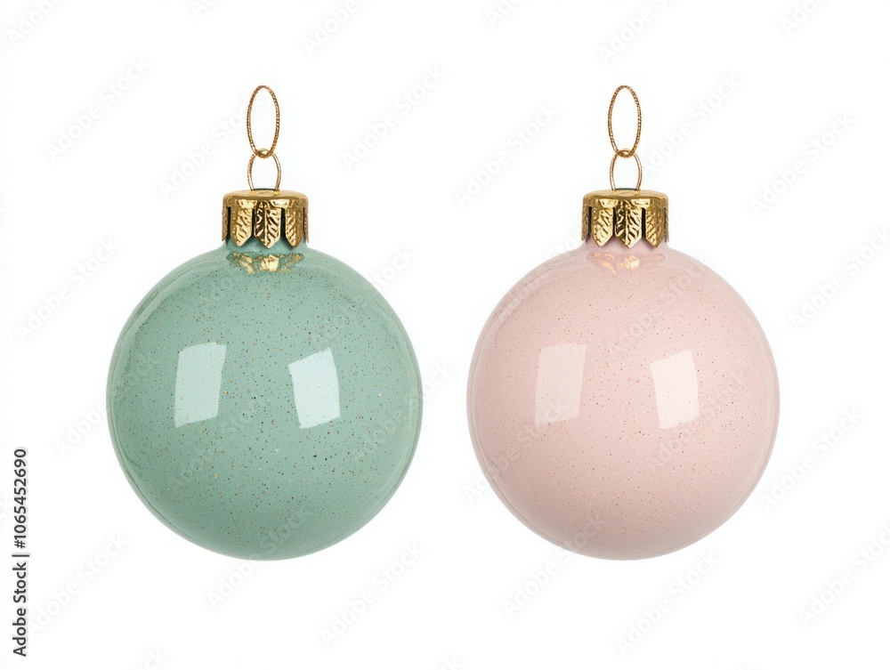 Festive Pastel Holiday Bells and Ornaments Festive Pastel Holiday Bells and Ornaments