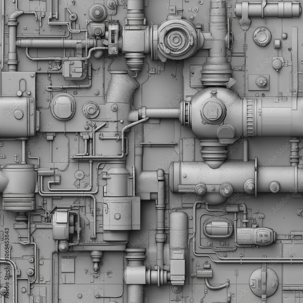 Obraz premium seamless machine like grayscale texture