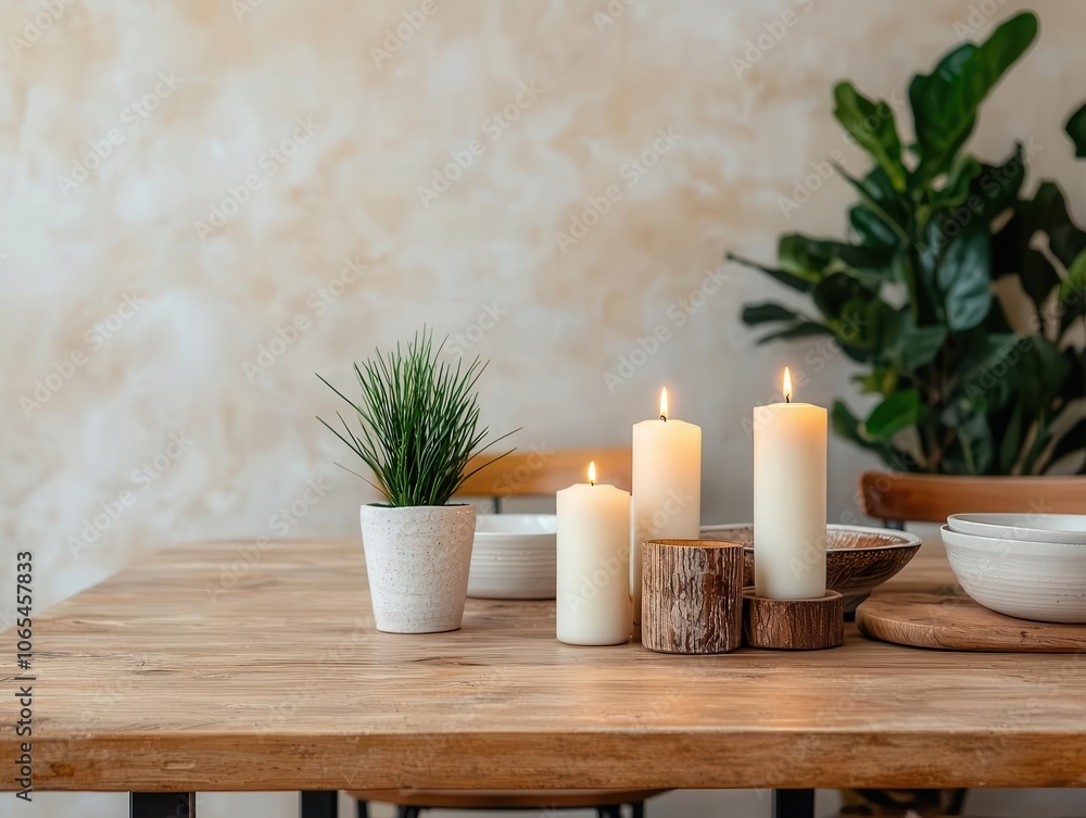 Guest house dining area with candles, rustic decor, and a warm, cozy atmosphere Guest house dining area with candles, rustic decor, and a warm, cozy atmosphere