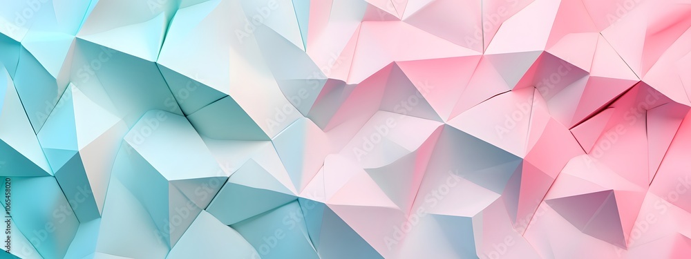 Obraz premium Abstract geometric shapes in pastel colors on a white background, clean lines, minimalist