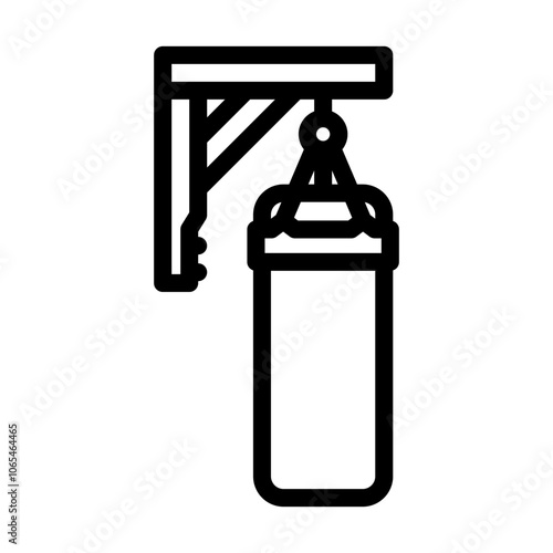 punching bag fitness tool line icon vector. punching bag fitness tool sign. isolated contour symbol black illustration