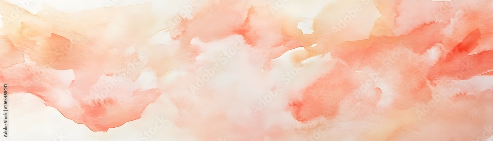 Fototapeta premium Abstract Watercolor Background with Soft Peach and Yellow Hues