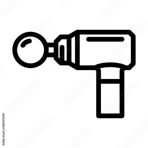 percussion gun fitness tool line icon vector. percussion gun fitness tool sign. isolated contour symbol black illustration