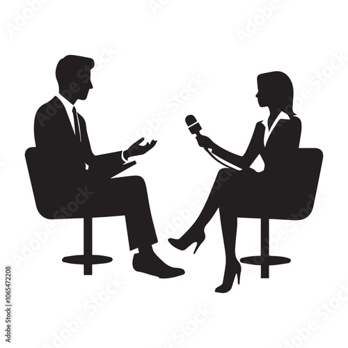 Black and white talk show concept vector background.