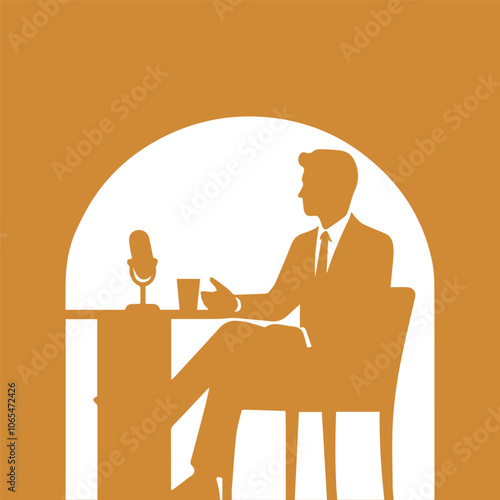 Black and white talk show concept vector background