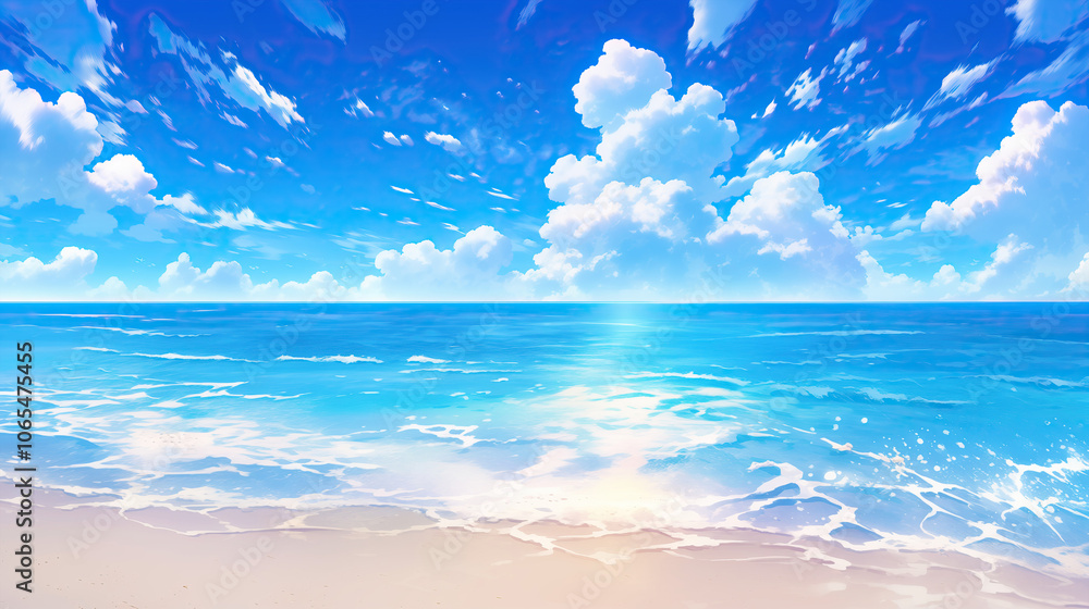 custom made wallpaper toronto digitaldigital illustration of anime summer sand beach shore