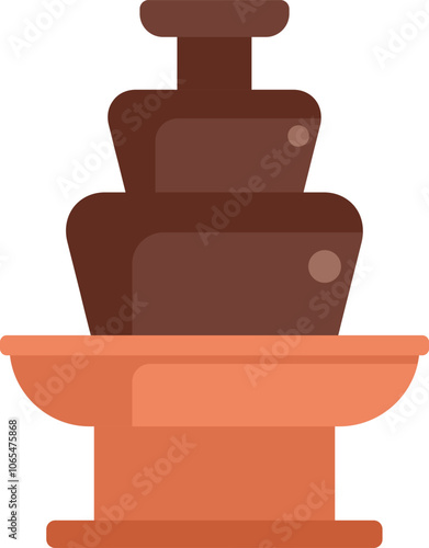 Chocolate fountain flowing on a stand, perfect for representing dessert, parties, and sweet treats