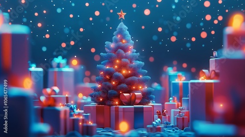 Exquisite Christmas poster with festive atmosphere