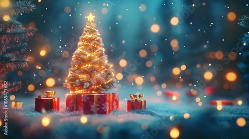 Exquisite Christmas poster with festive atmosphere