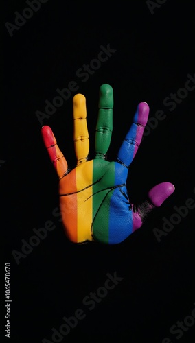 Vivid rainbow thumbprint symbolizes diversity unity and equality against racism  LGBT discrimination
