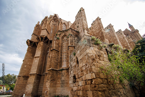 Rayonnant Gothic style St Nicholas cathedral, Lala Mustafa Pasha mosque Famagusta (Magosa) Cyprus  photo