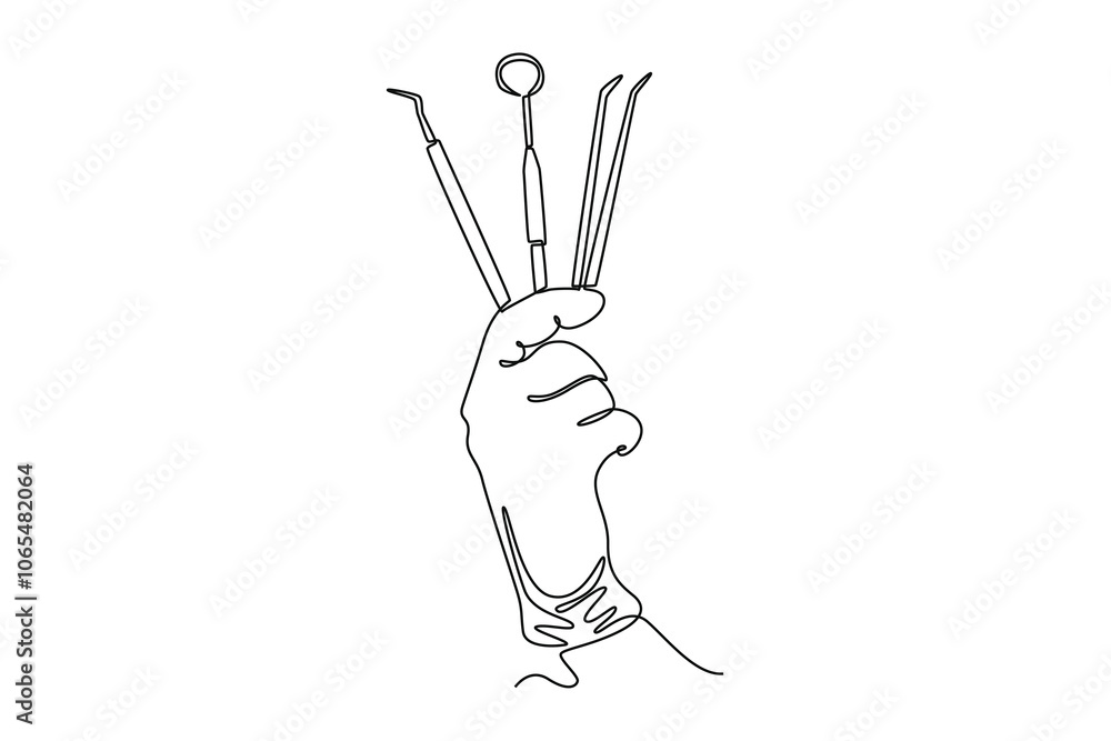 Obraz premium Medical concept. Single line draw design. Full length animation illustration.