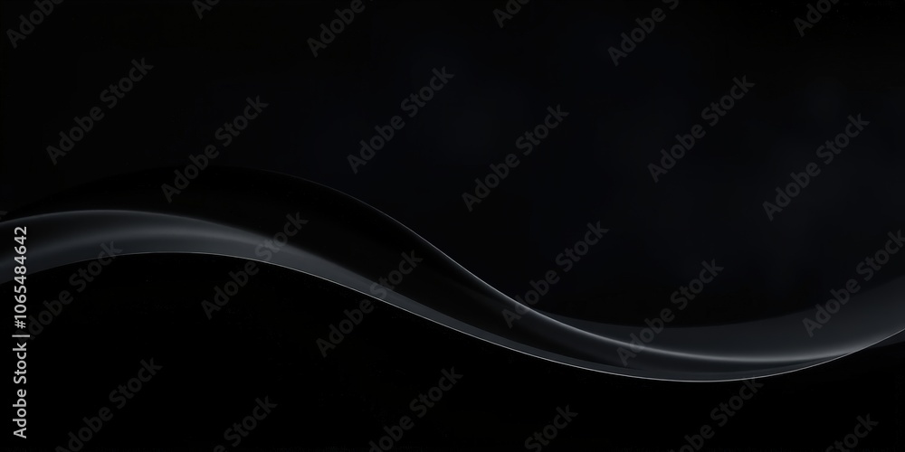 Fototapeta premium A single flowing line on a black background with subtle shading and a hint of depth.