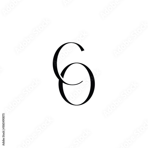 CO monogram logo design letter text name symbol monochrome logotype alphabet character simple logo