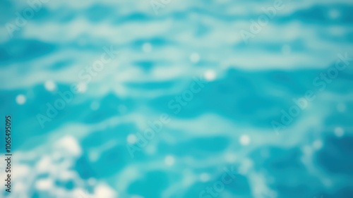 Abstract Blurred Blue Water Background with Glimmering Highlights