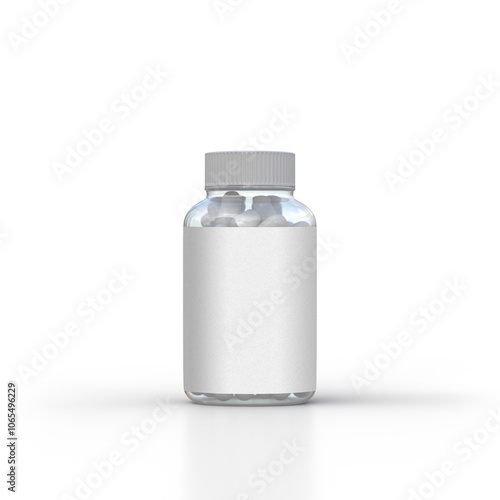 Mockup-Friendly Digital Image of Supplement Pill Bottle