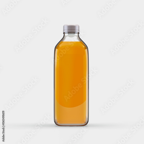 Mockup-Friendly Digital Image of Juice Bottle