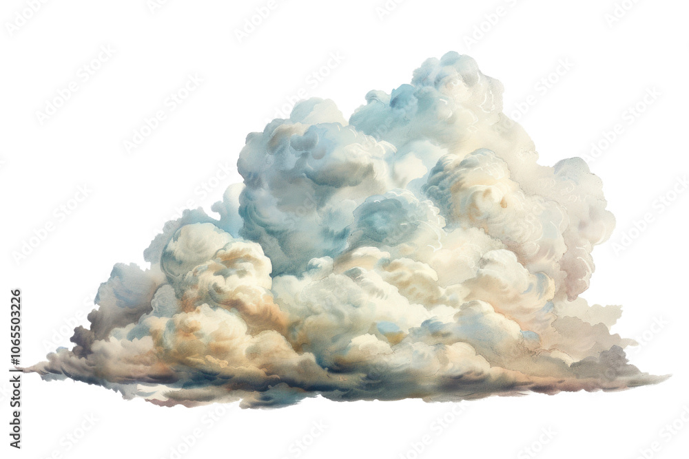 Obraz premium PNG Cloud clouds illustration painting.