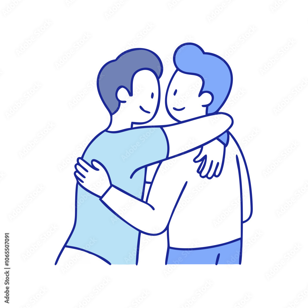 friends hugging vector art, flat illustration friends hugging icon. friends hugging vector art, flat illustration friends hugging icon.