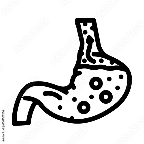 gastroesophageal reflux disease line icon vector. gastroesophageal reflux disease sign. isolated contour symbol black illustration