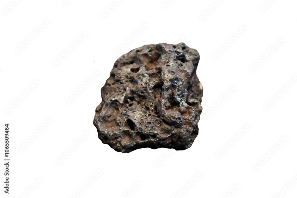 Raw sintered ore rock stone isolated on white background. Sintered iron Raw sintered ore rock stone isolated on white background. Sintered iron