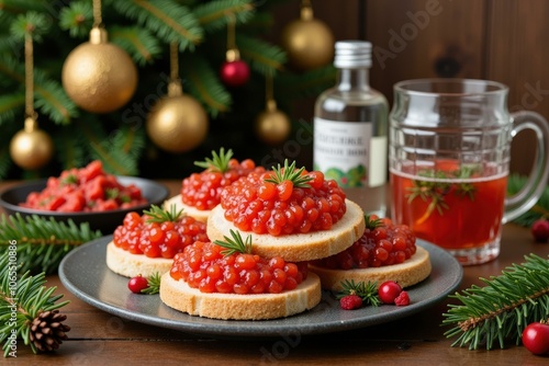 Delightful Festive Appetizer: Cranberry Brie Bites with Warm Tea, Perfect for Holiday Entertaining