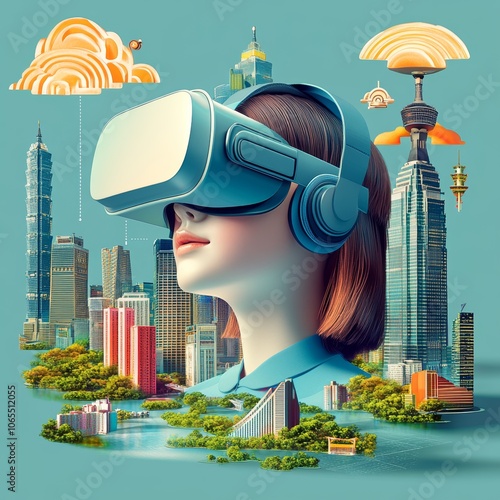 a picture to show the vr technology leading country of Asia country and looks like a commercial diagram.